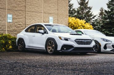MAPerformance's 2022 WRX on evolved coilovers (launching soon) sitting on TE37 with tucked fitment