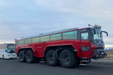 Monster Bus at Gullfoss waterfalls in Iceland!