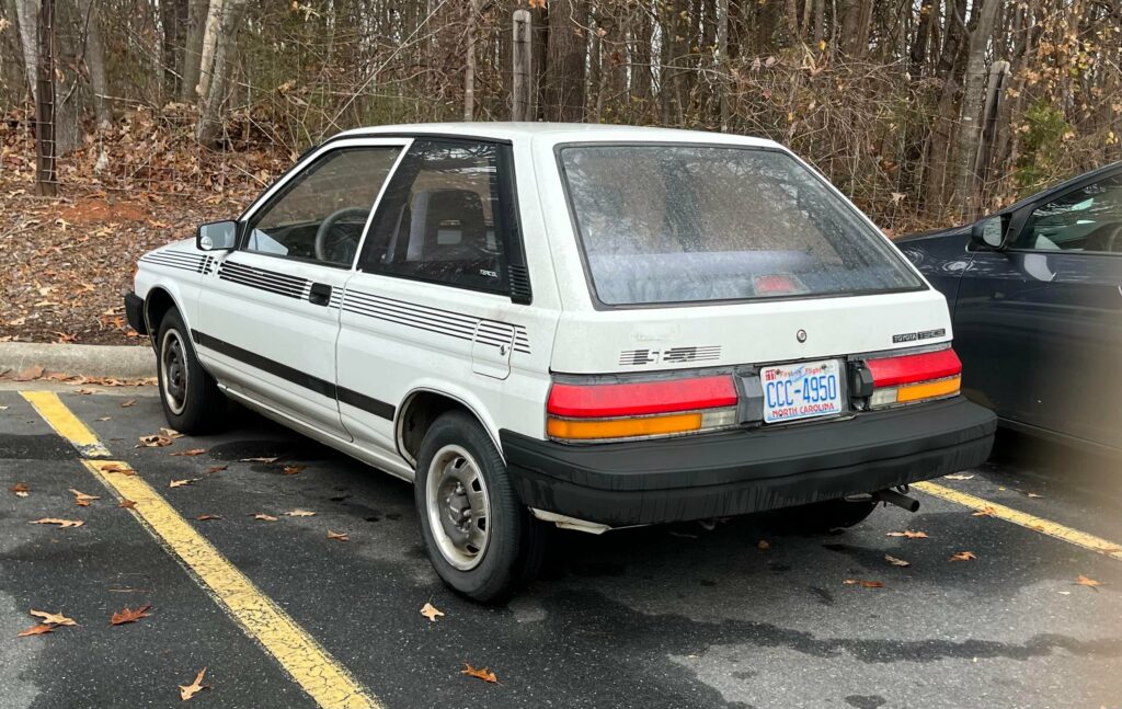 [Toyota Tercel] at McDonalds this morning. She’s a beaut!