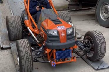 V8-powered lawn mower