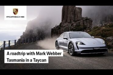 Wild performance: Mark Webber takes on Tasmania with the Porsche Taycan