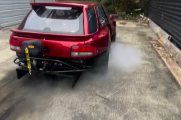 Good morning. Here is a 1200hp single turbo 2JZ powered 1995 Subaru WRX wagon just idling away. Have a great day.