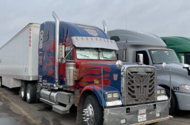 I found optimus prime in a truck stop
