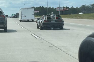 Saw Doc Brown on his way back to the future.... struggled to get up to 88 MPH though...