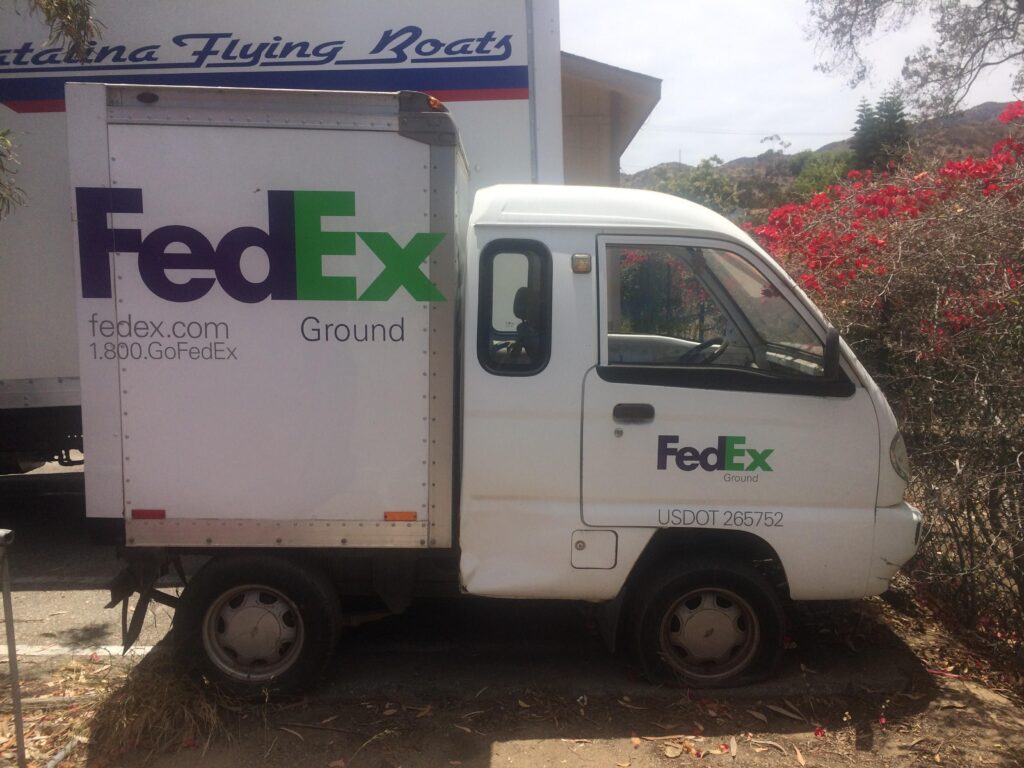 Tiny FedEx truck on Catalina Island