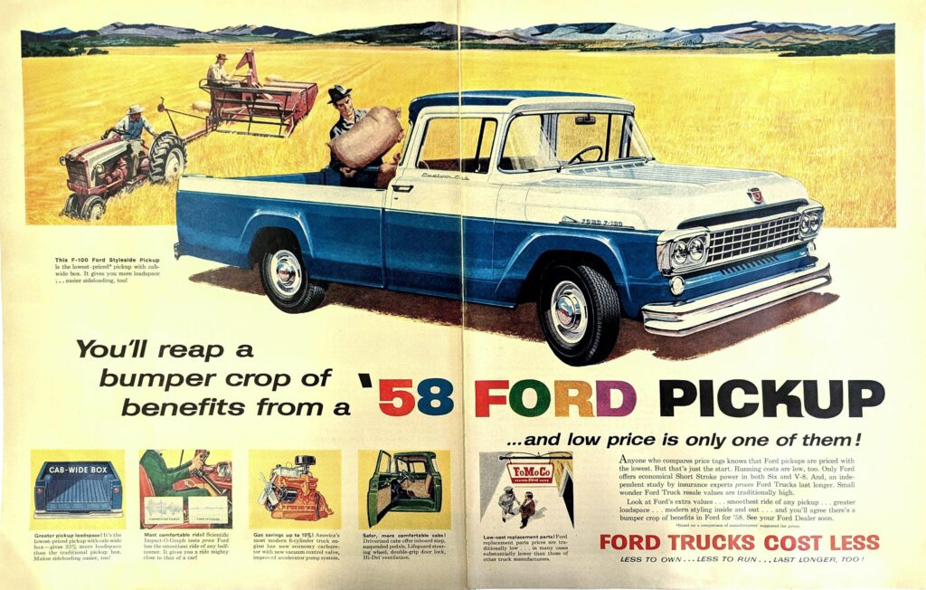 You'll Reap a Bumper Crop of Benefits from a '58 Ford Pickup, April 1958