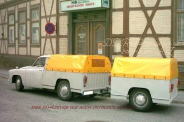 Wartburg 311 Pickup with trailer. probably early 70s, in my home town