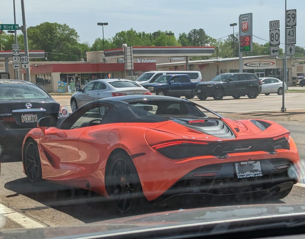 Unexpected [McClaren] at a stop light in rural East Tx