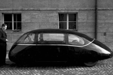 The Schlörwagen was a car designed in Germany just before WW2. Super-aerodynamic but super-impractical. I really quite like it though. I've put more details of the build in the comments.