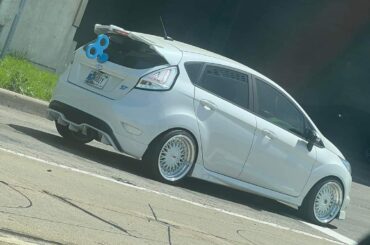 Fiesta with key over the rear wiper so it spins when driving.