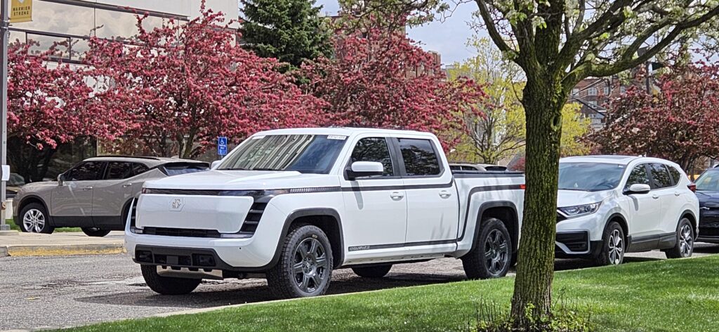 Lordstown Endurance in the wild, downtown Detroit, today.