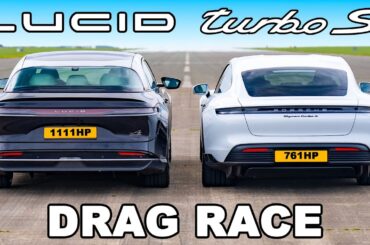 Lucid Air v Porsche Taycan Turbo S: DRAG RACE