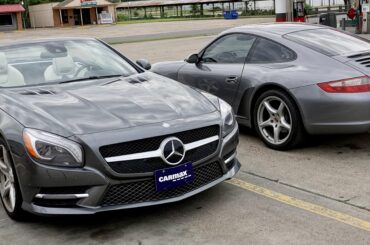 A pair of Germans: Bought one of my dream cars(SL550) and went out with my buddy who bought his dream car(911)