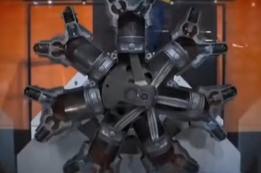 Motorcycle with in-wheel, radial engine