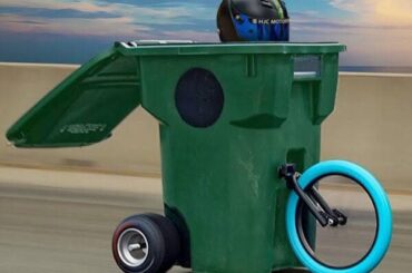 Worlds fastest trash bin