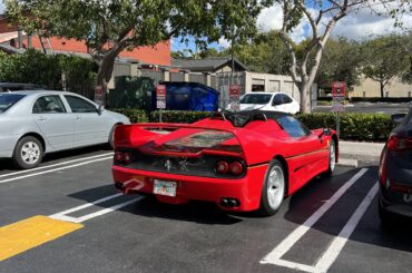 [Ferrari F50] Chassis #1 frivolously parked at a barbecue restaurant in Florida.