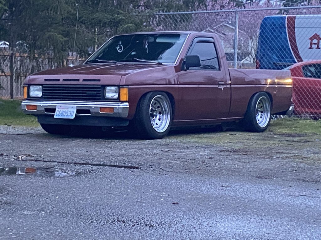 I figured my truck would be slightly appreciated here. 1987 Nissan D21. Daily driven in good ole Tacoma Washington