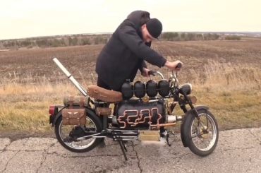 A steam powered motorcycle