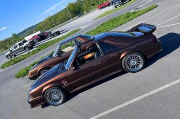 These brown Fox Body Mustangs