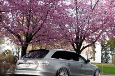 My bagged B8 avant with oem clear taillights