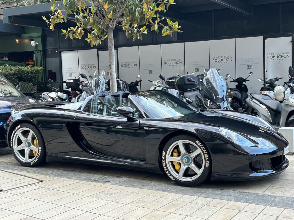 [Porsche Carrera Gt] parked next to my dinner spot in Monaco a few days before GP weekend