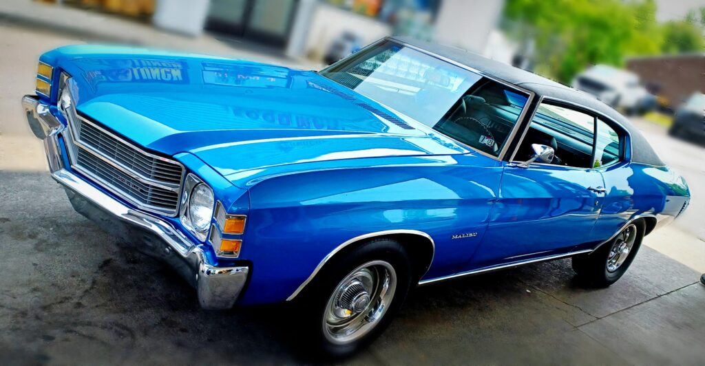 Saw this beauty sleeper 502-Powered 1971 Chevrolet Chevelle Malibu Sport Coupe with an added hint of NOS.