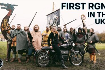 First RGNT electric motorcycle arrives in UK on a longboat after crossing North Sea from Scandinavia