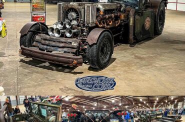 Good evening. Right...get an old 5 ton military truck cab and tyres. Then get a school bus rear axle. Make a custom chassis and use 4-link front and rear suspension. Do some other things too. Now, get a 19L V12 Deutz 513 Diesel and 4 turbos and put it all together. Goodnight.