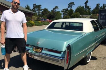 Me, admiring a fellow ‘76 Daddy [Cadillac Fleetwood]
