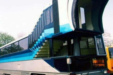 Ikarus prototype bus that was supposed to deliver passengers directly to the aircraft from the early "80s