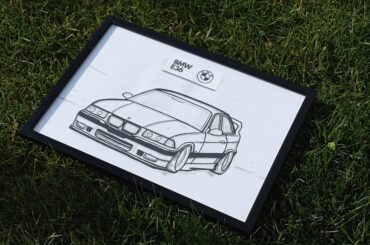 The drawing of Stanced E36 I made for local car event happening. What do yall think?:)