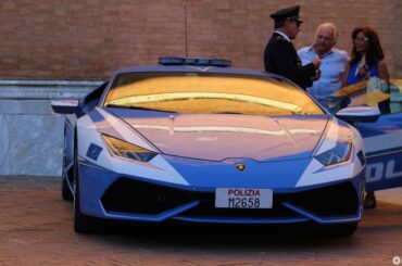 The Italian police's two Lamborghini Huracán. Possibly the fastest (202 mph) chase cars in the world