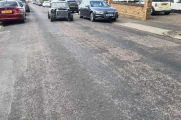 My 1969 mini pickup with a V8 twin turbo in the back