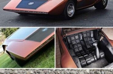 This is the 1970 Lancia Stratos Zero, designed by the legendary Marcello Gandini, Nuccio Bertone, and the president of Bertone automobile design, Giovanni Bertone.