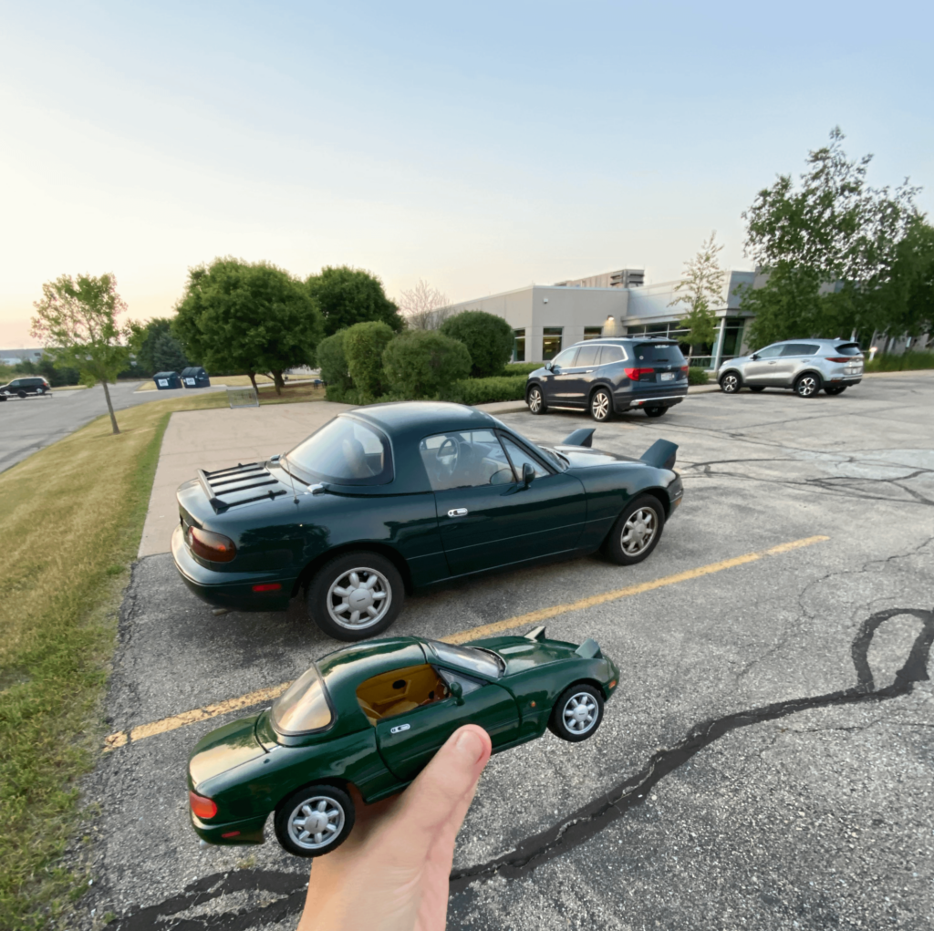 This is my toy car. THIS IS MY REAL CAR.