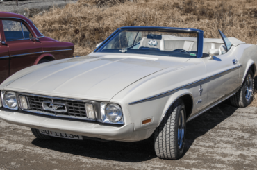 This 1970s Mustang convertible might be called Pedestrian Impaler (the rear side window)