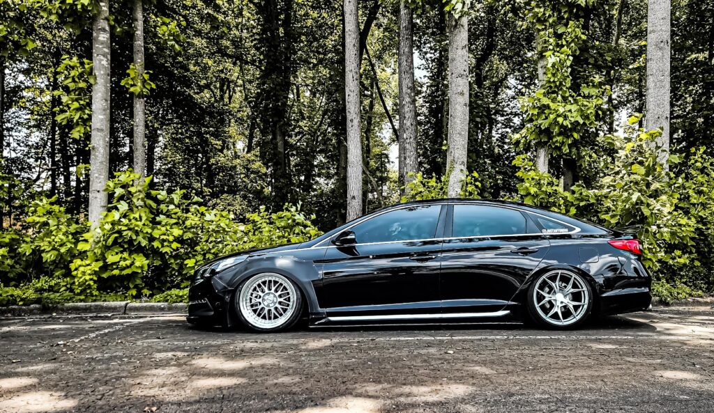 Work in progress wide body Sonata on Work Meister M1. (The rear wheels goes on tomorrow with the rest of the kit)