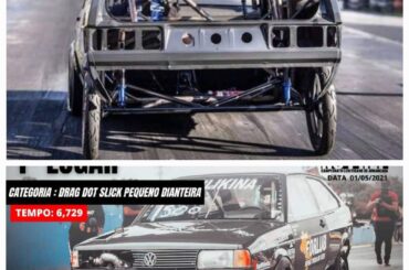 Volkswagen drag car with massive weight reduction done to it, like at this point the driver might as well go on a diet to lose 100 lbs.