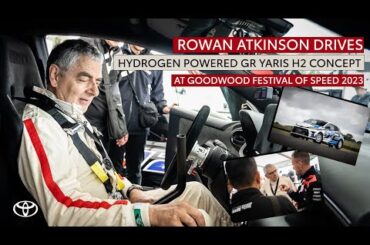 Rowan Atkinson drives hydrogen-powered Toyota GR Yaris H2 Concept at Goodwood