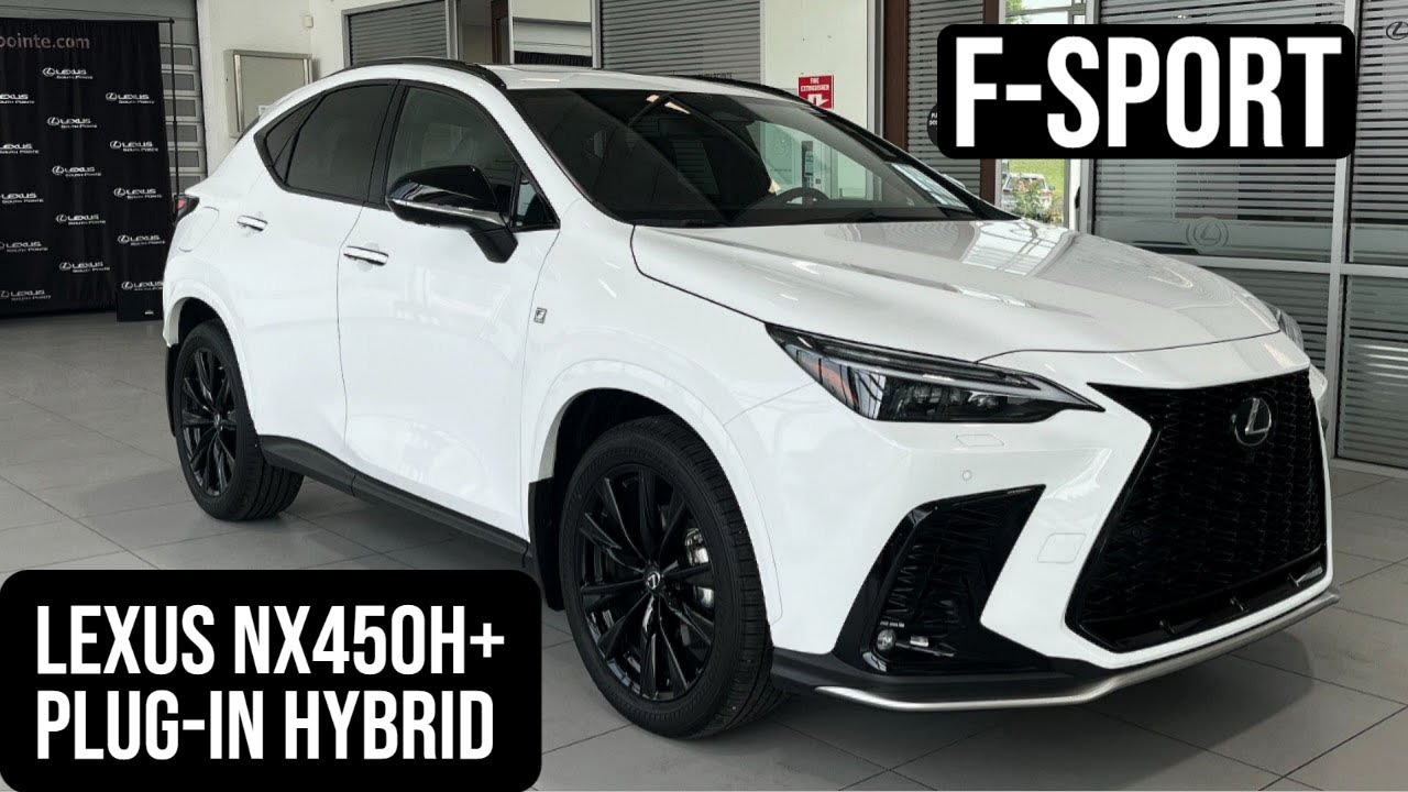 LEXUS NX450H+ FSPORT, PLUGIN HYBRID 4K WALKAROUND WHITE ON BLACK EVSHIFT