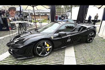 Ferrari SF90 Stradale 1000hp super hyper plug in hybrid pih sport car black colour walkaround K....