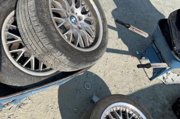 Junkyard score. BBS RS740s, before and after I refurbed them.