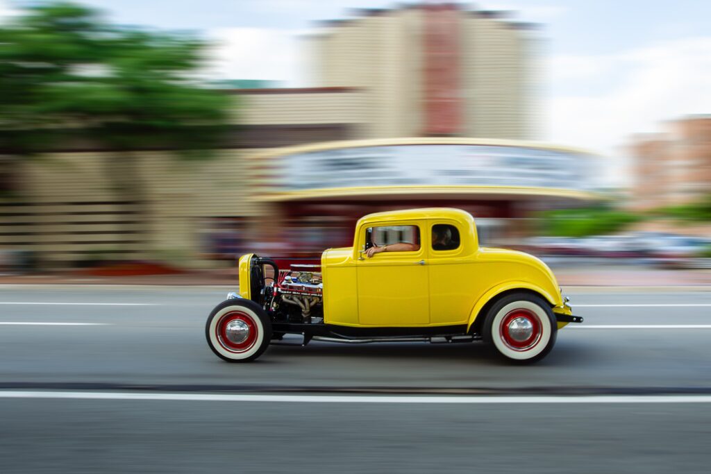 an old coupe during a cruise in Wayne, MI