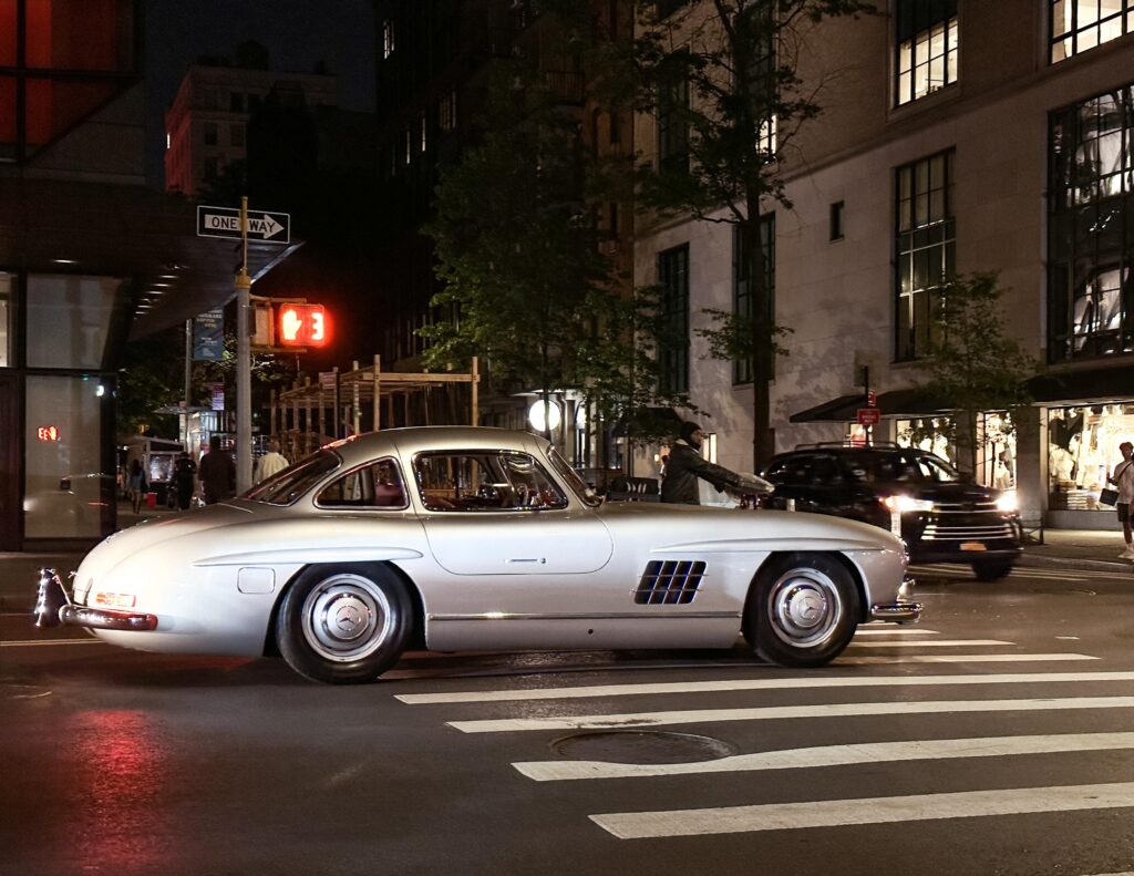 Absolutely in awe seeing this classic [Mercedes-Benz 300SL] driving down near Union Square last night with my friend, who saw it first and yelled at me to run down the block.