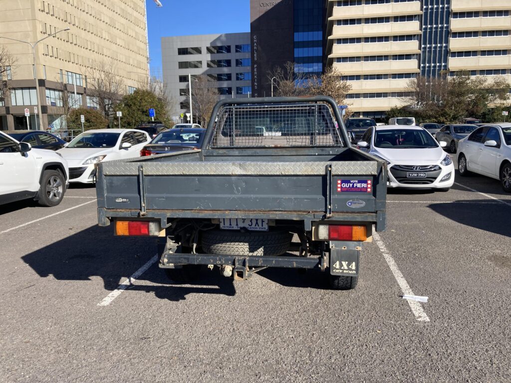 Toyota Hilux with Guy Fieri for President sticker