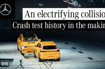 The world's first public two-car electric crash test by Mercedes-Benz