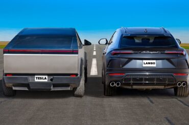 Tesla Cybertruck v Lamborghini Urus: DRAG RACE