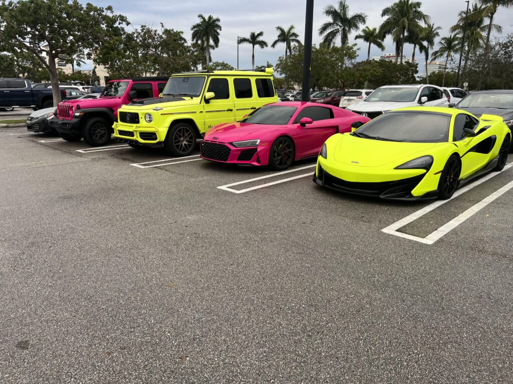 [mclaren 600lt] [audi r8] [brabus g63] with sick matching colours spotted in Florida, rolled in together and caught them parked.