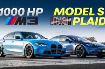 Drag Race: 1,000hp BMW M3 vs 1,000hp Tesla Model S Plaid