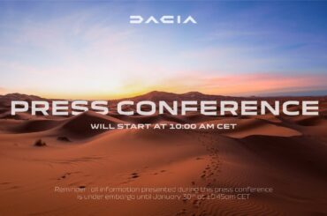 Dacia Press Conference - 30th of January 2024 - 10 AM CET